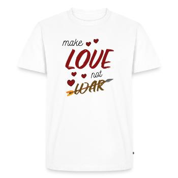 Faites l’amour, pas la guerre - T-shirt Premium bio Homme - blanc - Devant - Nico (187cm)