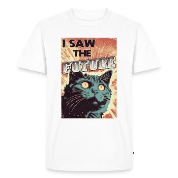 J’ai vu l’AVENIR - T-shirt Premium bio Homme - blanc - Devant - Nico (187cm)