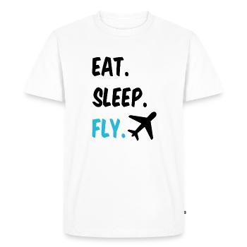 Pilot Eat Sleep And Fly Airplane - Men's Premium Organic T-Shirt - white - Front - Nico (187cm)