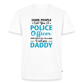 Proud To Be A Police Officer Daddy - Men's Premium Organic T-Shirt - white - Front - Nico (187cm)