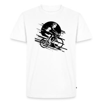Cyclist Drawing - Men's Premium Organic T-Shirt - white - Front - Nico (187cm)