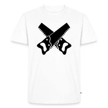 Scies croisées - T-shirt Premium bio Homme - blanc - Devant - Nico (187cm)