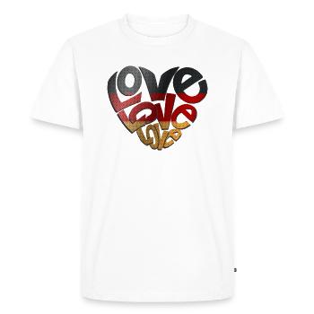 Allemagne Drapeau Allemand Drapeau Coeur Accueil - T-shirt Premium bio Homme - blanc - Devant - Nico (187cm)