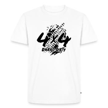 Logo 4x4 - Dark & Dirty - Men's Premium Organic T-Shirt - white - Front - Nico (187cm)