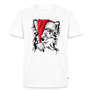 Santa Chihuahua Chiens de Noël Chiens Wilsigns - T-shirt Premium bio Homme - blanc - Devant - Nico (187cm)