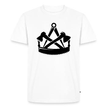 Zimmermann Carpenter Guild Logo Coat of Arms Carpenters - Men's Premium Organic T-Shirt - white - Front - Nico (187cm)