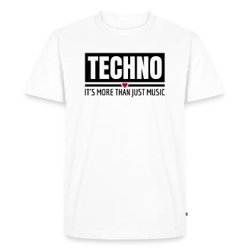 Techno It's More Than Just Music Techno Outfit - Men's Premium Organic T-Shirt - white - Front - Nico (187cm)