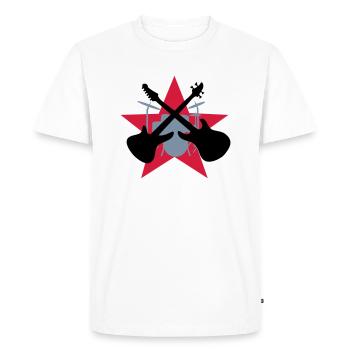 band - T-shirt Premium bio Homme - blanc - Devant - Nico (187cm)