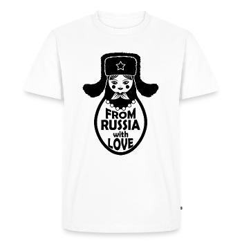 From Russia with love URSS Matrochka poupée - T-shirt Premium bio Homme - blanc - Devant - Nico (187cm)