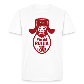 From Russia with love URSS Matryochka poupée - T-shirt Premium bio Homme - blanc - Devant - Nico (187cm)