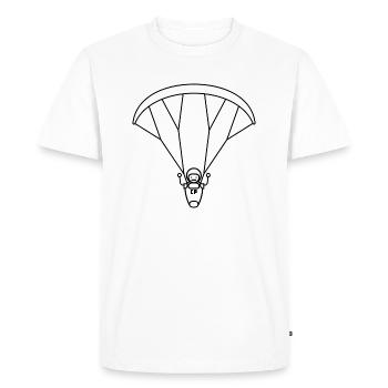 Parapikto lignes couchées noir - T-shirt Premium bio Homme - blanc - Devant - Nico (187cm)
