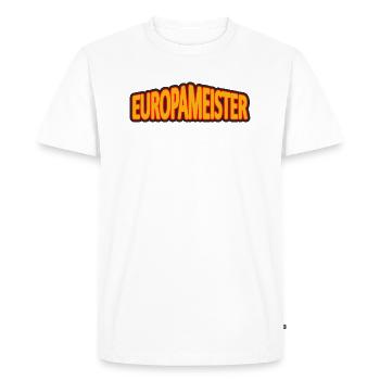 Champion d’Europe en noir, rouge, or - T-shirt Premium bio Homme - blanc - Devant - Nico (187cm)