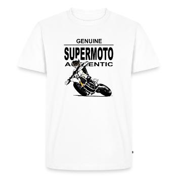 Le Supermotard - T-shirt Premium bio Homme - blanc - Devant - Nico (187cm)