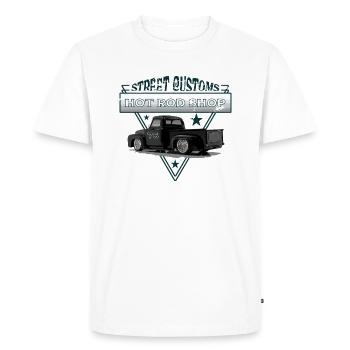 Street Customs Hot Rod Shop - T-shirt Premium bio Homme - blanc - Devant - Nico (187cm)