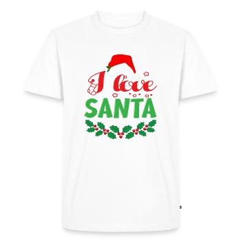 Noël J’aime le Père Noël - T-shirt Premium bio Homme - blanc - Devant - Nico (187cm)