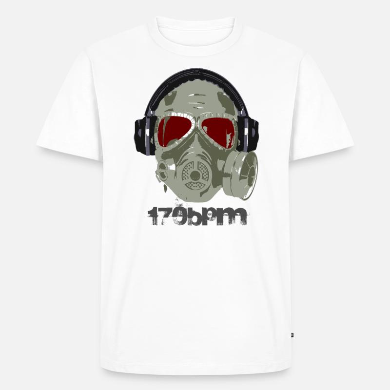 Hard Techno - 170bpm Kopfhörer Raver - Männer Premium Bio T-Shirt - Weiß