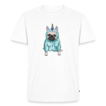 Mopsicorn Vol 2. | Pug comme une licorne - T-shirt Premium bio Homme - blanc - Devant - Nico (187cm)