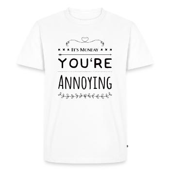 C’est lundi que tu es ennuyeux - T-shirt Premium bio Homme - blanc - Devant - Nico (187cm)