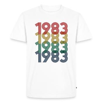 Cool Retro 1983, 40 ans, cadeau de 40e anniversaire - T-shirt Premium bio Homme - blanc - Devant - Nico (187cm)