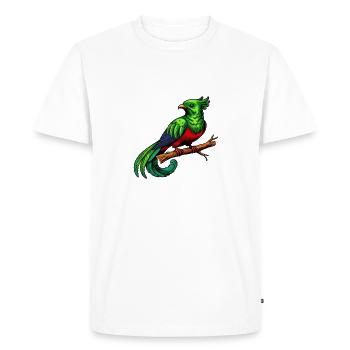 Tropical Wildlife Art Colorful Quetzal Bird - Men's Premium Organic T-Shirt - white - Front - Nico (187cm)