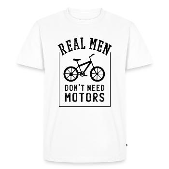 Funny design for all cyclists - Men's Premium Organic T-Shirt - white - Front - Nico (187cm)