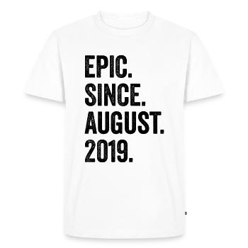4ème anniversaire 4 ans épiques depuis août 2019 - T-shirt Premium bio Homme - blanc - Devant - Nico (187cm)