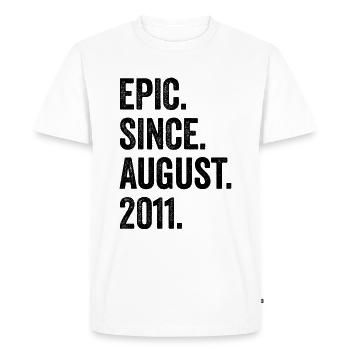 12e anniversaire 12 ans épiques depuis août 2011 - T-shirt Premium bio Homme - blanc - Devant - Nico (187cm)