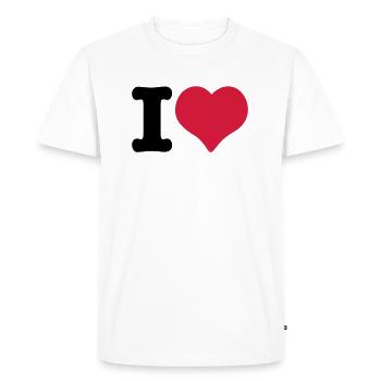 I Love - I Heart - Men's Premium Organic T-Shirt - white - Front - Nico (187cm)