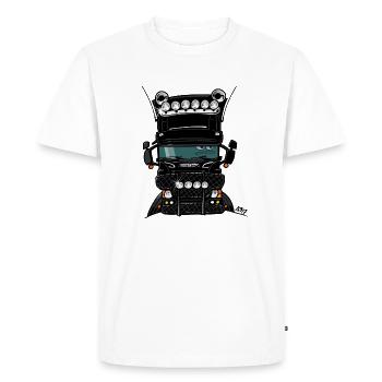0323 S camion haut noir - T-shirt Premium bio Homme - blanc - Devant - Nico (187cm)