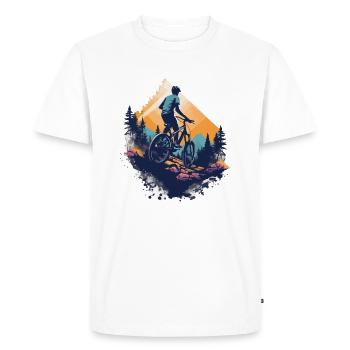 Mountain biking in the mountains - Men's Premium Organic T-Shirt - white - Front - Nico (187cm)