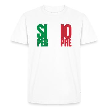 Silvio per sempre - T-shirt Premium bio Homme - blanc - Devant - Nico (187cm)