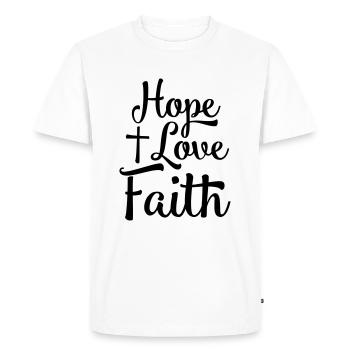 Hope love faith - Men's Premium Organic T-Shirt - white - Front - Nico (187cm)