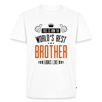 Le meilleur frère du monde - T-shirt Premium bio Homme - blanc - Devant - Nico (187cm)