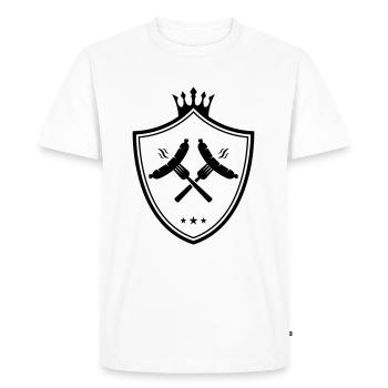 bratwurst symbol coat of arms sausage currywurst - Men's Premium Organic T-Shirt - white - Front - Nico (187cm)