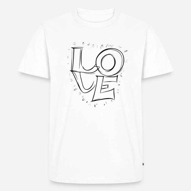 Amour - Liebe Schwarz - Männer Premium Bio T-Shirt - Weiß