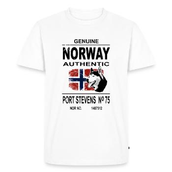 Norway Adventures - Norway Flag & Huskies - T-shirt Premium bio Homme - blanc - Devant - Nico (187cm)