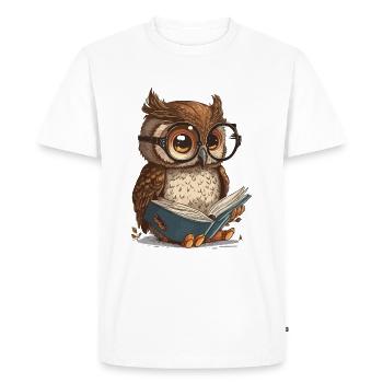 Wise Owl - Men's Premium Organic T-Shirt - white - Front - Nico (187cm)