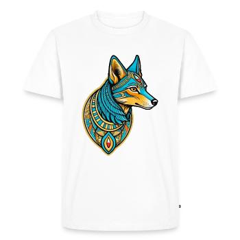 Chacal Égyptien Néo Traditionnel - T-shirt Premium bio Homme - blanc - Devant - Nico (187cm)