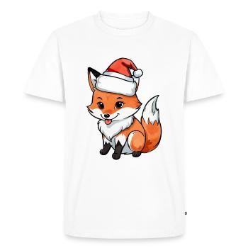 Renard Noël Aquarelles - T-shirt Premium bio Homme - blanc - Devant - Nico (187cm)