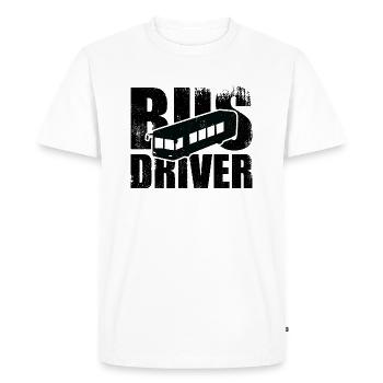 Chauffeur de bus - T-shirt Premium bio Homme - blanc - Devant - Nico (187cm)