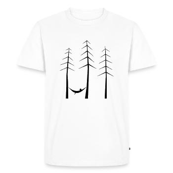 Hamac dans la forêt - T-shirt Premium bio Homme - blanc - Devant - Nico (187cm)