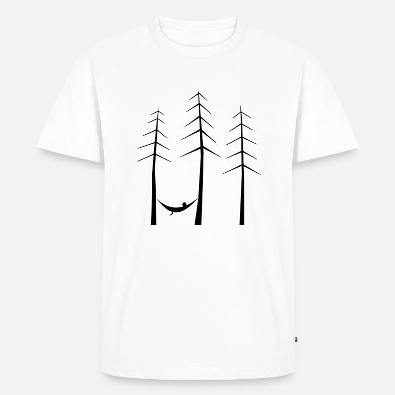 Hängematte im Wald - Männer Premium Bio T-Shirt - Weiß