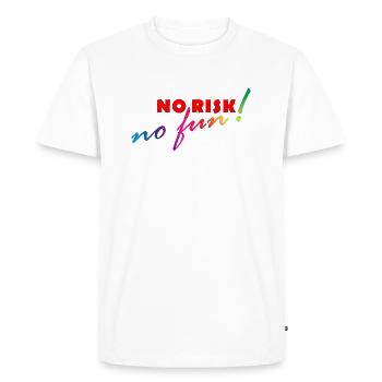 AUCUN RISQUE - NO FUN - T-shirt Premium bio Homme - blanc - Devant - Nico (187cm)
