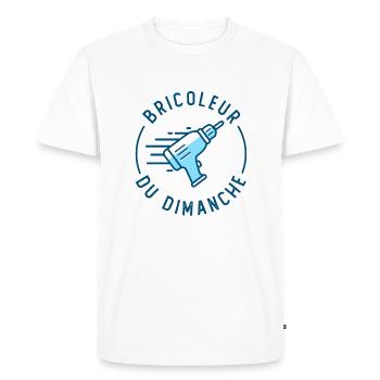 BRICOLEUR du DIMANCHE tshirt humour papa papi - T-shirt Premium bio Homme - blanc - Devant - Nico (187cm)