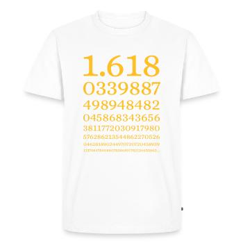 Golden Ratio Number (Golden Section, Phi) - Men's Premium Organic T-Shirt - white - Front - Nico (187cm)