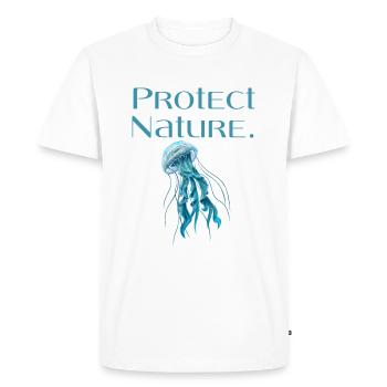 Protéger la nature - Protège notre nature méduses - T-shirt Premium bio Homme - blanc - Devant - Nico (187cm)
