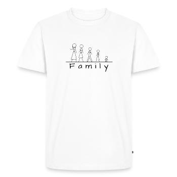 Famille de figurines en bâton - T-shirt Premium bio Homme - blanc - Devant - Nico (187cm)