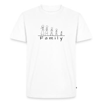 Stick figure family - Men's Premium Organic T-Shirt - white - Front - Nico (187cm)