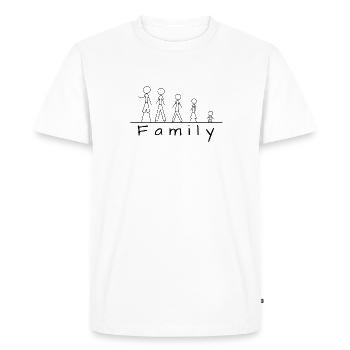 Famille de figurines en bâton - T-shirt Premium bio Homme - blanc - Devant - Nico (187cm)