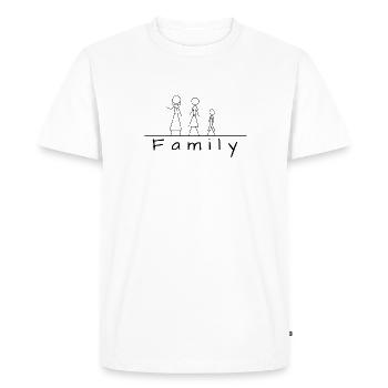 Famille de figurines en bâton - T-shirt Premium bio Homme - blanc - Devant - Nico (187cm)